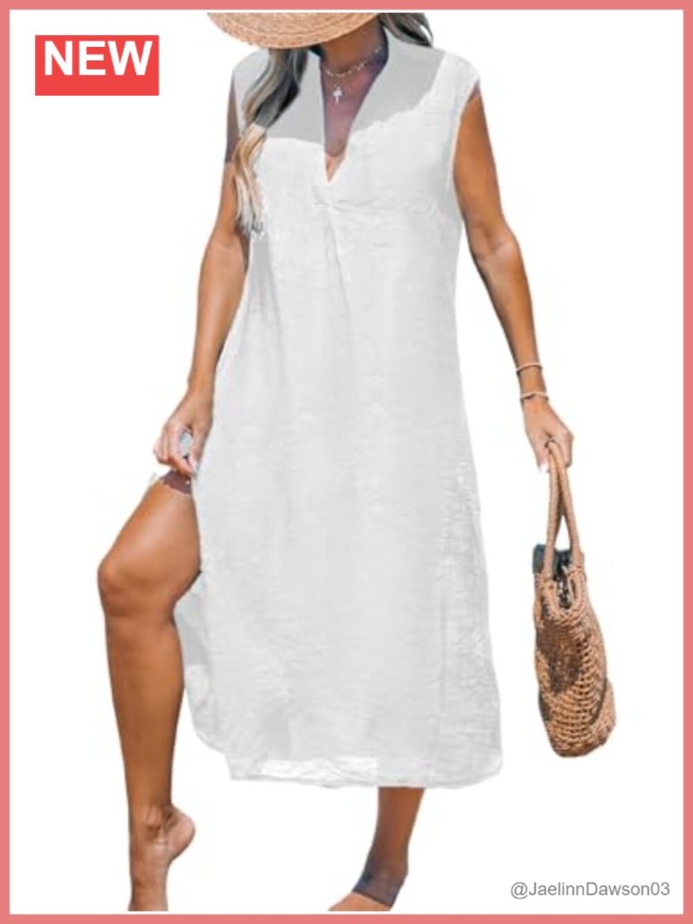 Women's Long Midi Beach Cover Up Dress Soft Rayon Blend